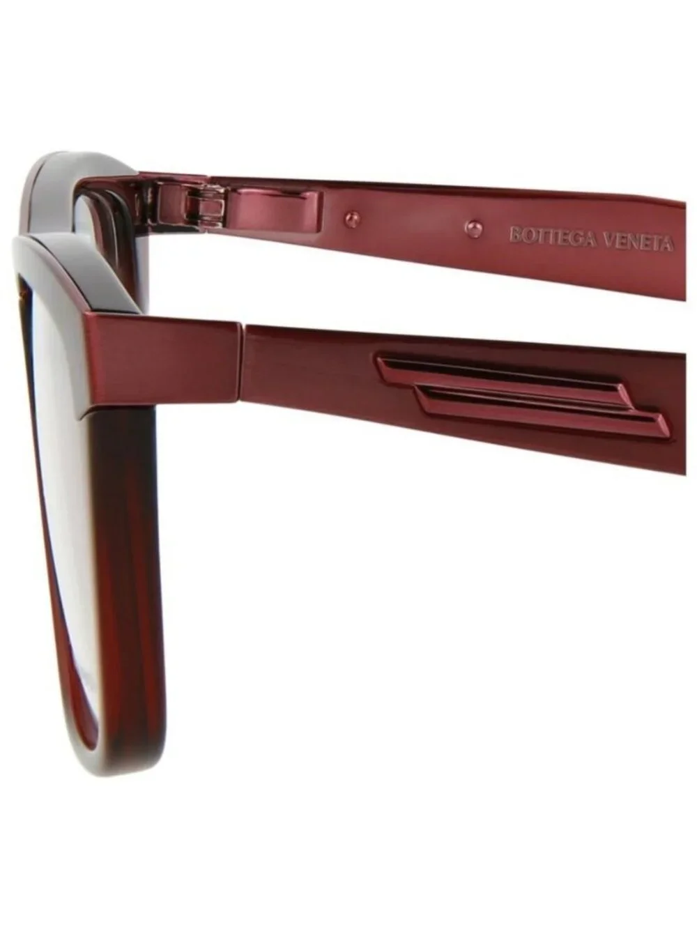 New Bottega Veneta Unisex Cat Eye Burgundy Burgundy Transparent Fashion Designer